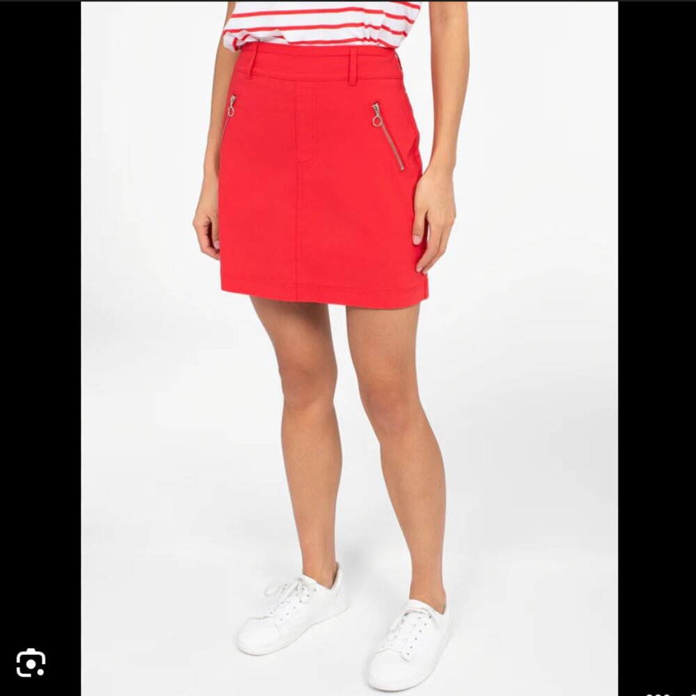 Never worn! Orange Mini Skirt with Gold Accents  XS